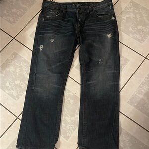 Relaxed Affliction Jeans with Vintage Distressing